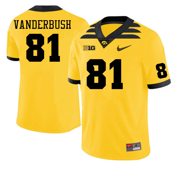 Men #81 Cael Vanderbush Iowa Hawkeyes College Football Alternate Jerseys Sale-Gold - Click Image to Close
